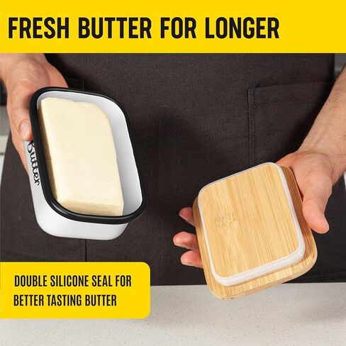 Butter Dish with Lid - Covered Butter Keeper for Countertop & Fridge, Butter Container, Butter Holder for Refrigerator, Large & Small Butter Tray with Lid, Butter Storage Box, Mantequillera in Saudi Arabia