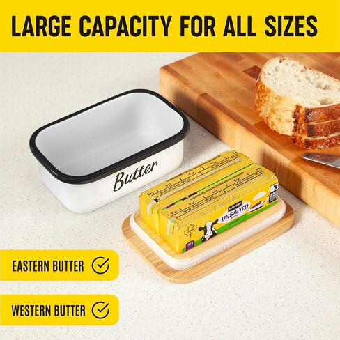 Butter Dish with Lid - Covered Butter Keeper for Countertop & Fridge, Butter Container, Butter Holder for Refrigerator, Large & Small Butter Tray with Lid, Butter Storage Box, Mantequillera in Saudi Arabia