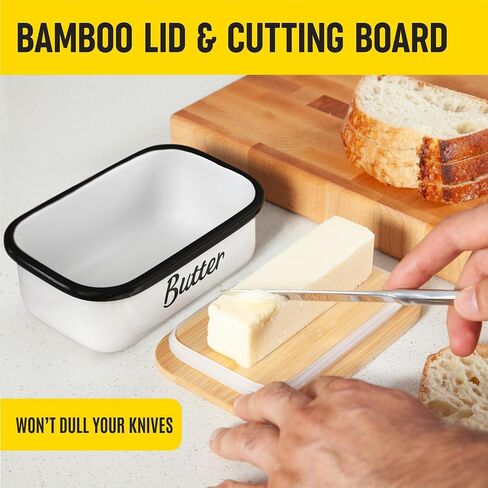 Butter Dish with Lid - Covered Butter Keeper for Countertop & Fridge, Butter Container, Butter Holder for Refrigerator, Large & Small Butter Tray with Lid, Butter Storage Box, Mantequillera in Saudi Arabia