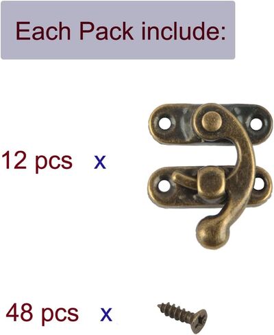 Antique Bronze Hasp Latch and Hinges Set, Retro Vintage Style Hinges and Hasp Lock with Matching Screwing for DIY Crafts Wooden Jewelry Box in Saudi Arabia