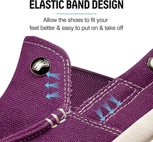 Slip On Shoes for Women - Casual Boat Loafers Shoes with Arch Support - Plantar Fasciitis Canvas Sneakers for Daily Walking in Saudi Arabia