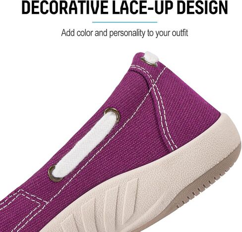Slip On Shoes for Women - Casual Boat Loafers Shoes with Arch Support - Plantar Fasciitis Canvas Sneakers for Daily Walking in Saudi Arabia