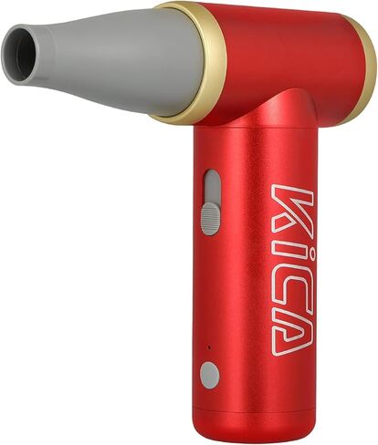 منفضة هواء كهربائية KiCA Jetfan 2.0 للكمبيوتر/لوحة المفاتيح/تنظيف المنزل/عدسة الكاميرا/التخييم/شواء/السيارة/صالون الحلاقة/تجفيف الشعر، 100000 دورة في الدقيقة، فوهة مطورة/عمر البطارية، أداة بديلة للهواء - أسود in Kuwait