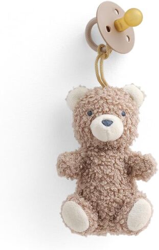 Itzy Ritzy Pacifier & Lovey Set - Natural Rubber Paci with Stuffed Animal Lovey - Detachable Plush Bear Pacifier Holder & Coordinating Natural Rubber Soother, Ideal for Ages 0-6 Months (Bear) in Kuwait