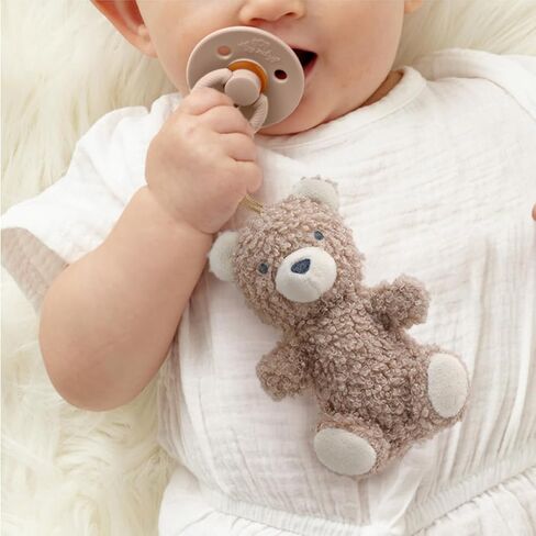 Itzy Ritzy Pacifier & Lovey Set - Natural Rubber Paci with Stuffed Animal Lovey - Detachable Plush Bear Pacifier Holder & Coordinating Natural Rubber Soother, Ideal for Ages 0-6 Months (Bear) in Kuwait