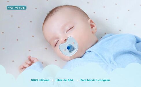 Kids Heroes Baby Pacifiers 0-6 Months, Orthodontic Pacifier Newborn, One-Piece Silicone Pacifier, BPA Free, 2 Pack in Saudi Arabia