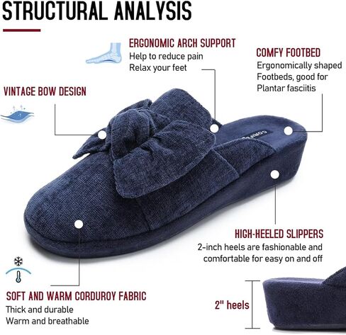نعال على طراز إسفين للنساء أحذية منزل أنيقة مع القوس منزلق في الهواء الطلق in Kuwait