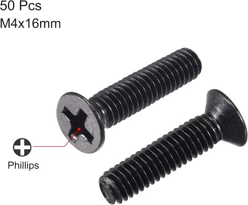 Uxcell M4 x 6mm Phillips Screw Fastener أسود لمفتاح مروحة الكمبيوتر المحمول والتلفزيون 50 قطعة in Saudi Arabia