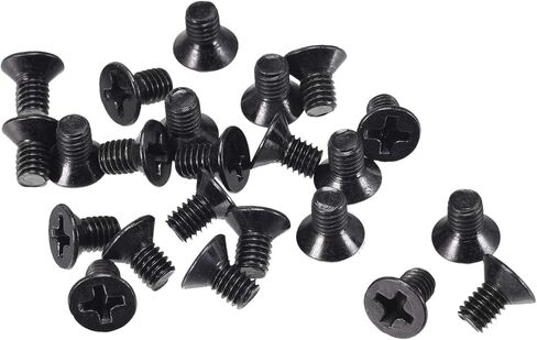 Uxcell M4 x 6mm Phillips Screw Fastener أسود لمفتاح مروحة الكمبيوتر المحمول والتلفزيون 50 قطعة in Saudi Arabia