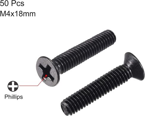Uxcell M4 x 6mm Phillips Screw Fastener أسود لمفتاح مروحة الكمبيوتر المحمول والتلفزيون 50 قطعة in Saudi Arabia