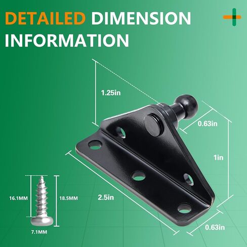 10 MM Ball Stud Mounting Bracket for Gas Strut, 4 Pack of Gas Shock Mounts Bracket Fit for Lift Support in Kuwait