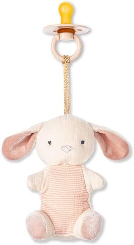 Itzy Ritzy Pacifier & Lovey Set - Natural Rubber Paci with Stuffed Animal Lovey - Detachable Plush Bear Pacifier Holder & Coordinating Natural Rubber Soother, Ideal for Ages 0-6 Months (Bear) in Kuwait