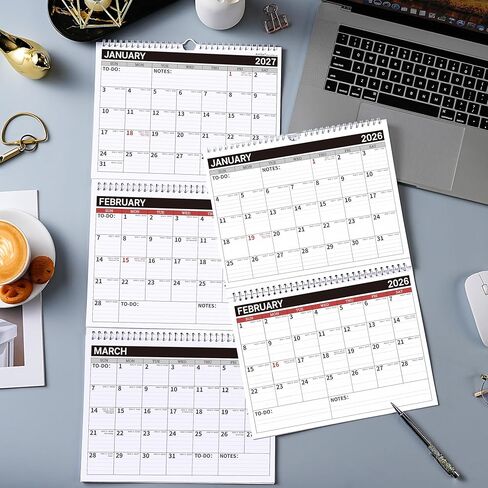 2025 Wall Calendar – Calendar 2025, Jan.2025 - Dec.2025, 3 Month Calendar Vertical Display, 11" x 26", Large Monthly Calendar, Lay- Flat - Classic Black in Kuwait