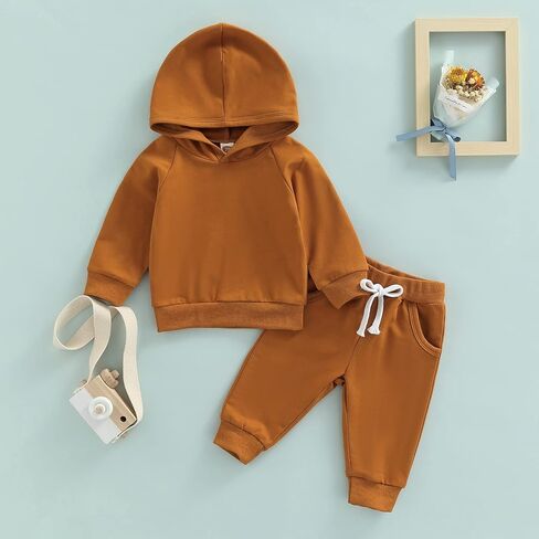 BHMAWSRT Toddler Baby Boy Outfits Long Sleeve Hooded Hoodie Sweatshirts Jeans Sweatpants Kids Boy Fall Winter Clothes in Kuwait