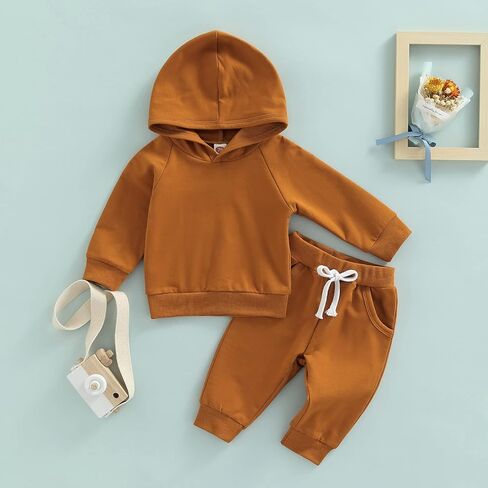 BHMAWSRT Toddler Baby Boy Outfits Long Sleeve Hooded Hoodie Sweatshirts Jeans Sweatpants Kids Boy Fall Winter Clothes in Kuwait