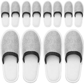 BERGMAN KELLY - Spa Slippers - Eco-Friendly & 100% Biodegradable Disposable Indoor House Slippers - Closed Toe House Shoes for Men & Women - Value Pack Hotel Indoor Shoes for Guests - Washable