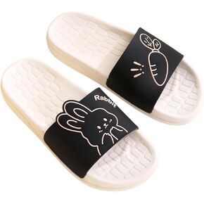 Rabbit Pillow Slippers,Shower Sandals for Women Men,Slide Sandal Slippers with Cute Bunny, Non-slip Slippers, Cloud Slippers