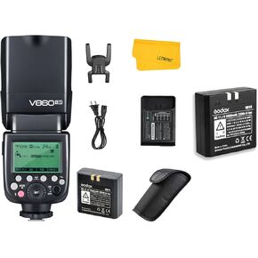 Godox V860II-S V860IIS Camera Flash Speedlite for Sony, 2.4G TTL Flash Speedlight GN60 1/8000s HSS, 650 Full Power Flashes with Godox VB18 Replacement Rechargable Li-ion Battery for Sony DSLR Cameras