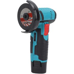 Cordless Angle Grinder, Quiet 100-240V 12V 19500rpm High Speed 2600mAh Battery ABS Mini Angle Grinder for Polishing (US Plug)