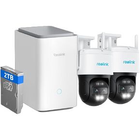 REOLINK 4K Wired WiFi Outdoor Camera with Home Hub Pro Bundle, 8MP Dual Lens Security Camera, 360 PTZ Camera w/Auto Tracking, 2.4/5GHz Wi-Fi Smart Person/Vehicle Detection, 6X Hybrid Zoom
