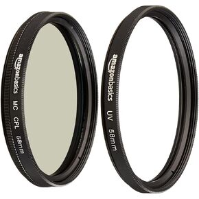 Amazon Basics Circular Diros Camera Camera Filter - 58 Mm و UV Protection Camera Filter - 58 مم