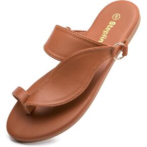 Women's Toe Loop Slide Sandals - Comfortable Slip-On Summer Flats, Lightweight and Stylish for Beach, Travel, and Daily Wear