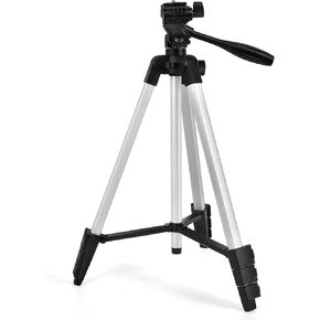 55 inch Lightweight Aluminum Tripod for Laser Level with Green Bubble Level, Quick Release Plate, 1/4"-20 Screw, 3D Pan Head for Laser Line Leveling