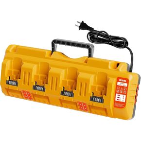 استبدال محطة شاحن البطارية DCB104 لشاحن بطارية DeWalt ، 4 Port Multi Charger Station مع منفذين USB