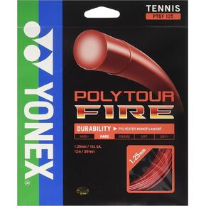 Yonex Unisex's Fire Poly Tour Fire12m Red String Set-1,2 mm, 1.2 mm/12 m
