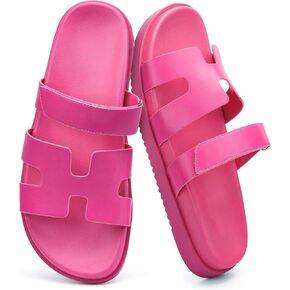 Sandals for Women Open Toe Thick Sole Slide Shoes Comfort Platform Sandals Adjustable Strap Casual Slip on Flats Beach Sandals