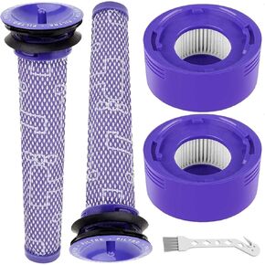 4 Pack Vacuum Filters Kits for Dyson V8 V7 Absolute Animal Motorhead, 2 HEPA Post-Filters, 2 Pre-Filters, Replaces Parts # 965661-01 and 967478-01