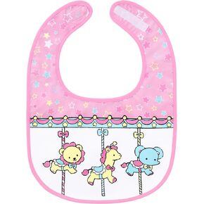 Littleforbig Cotton Waterproof Babydoll Printed Adult Bib with Adjustable Hook-and-Loop Fastener Closure - Little Circus Adult Bib