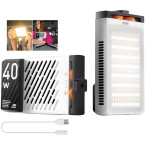 ZHIYUN FIVERAY M40 Video Light, 40W /14000 Lux Portable Camera Light, 2700-6200K, 320g LED Panel DSLR Photography Lighting