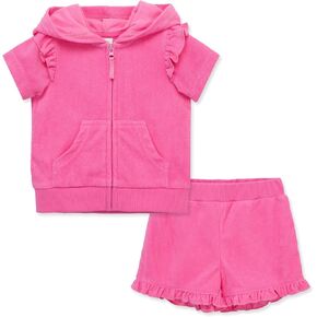 Little Me Clothes for Baby Girls' Hoodie and Short Cover Up Set, 6 Months - 4 Toddler