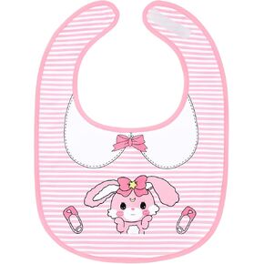 Littleforbig Cotton Waterproof Babydoll Printed Adult Bib with Adjustable Hook-and-Loop Fastener Closure - Baby Usagi Adult Bib