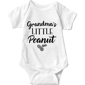Grandma's Little Peanut Baby Girls Boys Bodysuit Newborn onesie Short Sleeve Infant Romper 0-24 Months