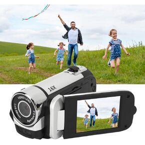 Vintage Video Camera Camcorder, 16Mp Cam Corder, 1080P Digital Camera, 2.4 Inch Rotatable Screen Camcorder, 16X Zoom HD Video Recorder with Fill Light for Teens Beginner Adult