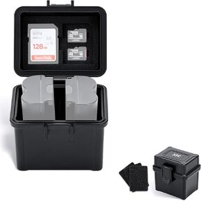 JJC DSLR Camera Battery & SD Micro SD XQD Card Case Holder for Canon LP-E6 LP-E6N LP-E6NH Nikon EN-EL15 EN-EL14 Sony NP-FZ100 Fujifilm NP-W126 NP-W235 Battery and More Below 1.5x0.9x2.4"