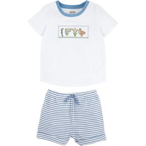 Mud Pie Children's Fishing Smocked Short Set; 4T-5T