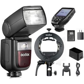 Godox V860III-N & XPro-N Trigger Compatible for Nikon Camera with Godox S2 Speedlite Bracket, 2.4G HSS 1/8000 GN60, 0.01-1.5s Recycle Time 480 Full Power Flashes Speedlite Speedlight Light
