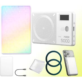 Godox MA5R Full-Color LED Light, Magnetic Charging Selfie Light CRI95 TLCI97, CCT 1800K-10000K,14 Fx Modes,HSI Adjustment,NFC/Bluetooth Connectivity,GM Adjust, 0%-100% Adjust, forYouTube/TikTok etc.