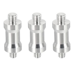 PATIKIL Camera Spigot Screws Converter 1/4" Male to M8 Male, 3 Pack Tripod Screw Adapter Spigot Stud for Light Stand Hot Shoe Cold Shoe Adapter Ball Head Flash, Silver
