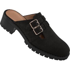 FUDYNMALC Womens Mules Chunky Clogs: Comfortable Slip On Dress Shoes Platform Backless Slides Loafers for Work Business Casual