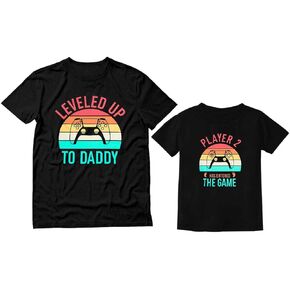 Gamer Dad and Son Matching Shirts Dad Shirt Tops Casual Family Matching Sets Baby Boy Clothes
