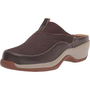 SoftWalk Women's Clog Mule, Dark Brown, 7 Wide