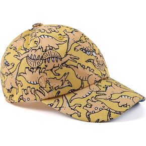 Yuoahcn Toddler Kids Baseball Hat Boys Girls Girls Dinosaur Caps مقاوم للماء قبعة كرة الصيف الشاحنة الصيفية للشاطئ في الهواء الطلق (2-6 سنوات ، أصفر)