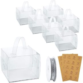 6x6x5Inch Transparent Bakery Boxes,20Pcs Clear Cake Box for Cake Chocolate Donut,Treat Boxes Gift for Party Wedding Graduation