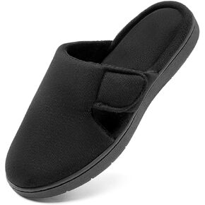 festooning Women's Slippers Soft Fuzzy Lined Memory Foam Adjustable Slip On Slides with Arch Support Comfy Warm Non-Slip Indoor House Slipper Shoes for Ladies