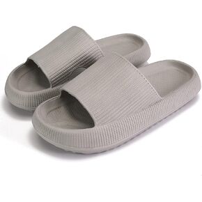 rosyclo Pillow Slippers for Women, Non-Slip Massage Foam Shower Bathroom Home Floor Thick Sole Quick Drying Cloud Cushion Womens Mens Sandals, Soft Comfortable Platform Open Toe Shoes