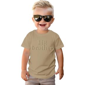 BOUTIKOME Big Brother Shirts Toddler Boys 3D Puff Print Big Bro T-Shirt Baby Summer Tees Sibling Reveal Announcement Tops